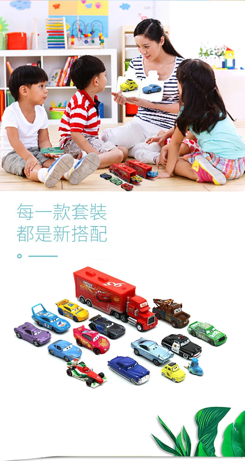 8/13/15Pcs Disney Pixar Cars Gift Box Metal Diecast lightning McQueen Car Model Toy Jackson Uncle Truck Boy Birthday Toys