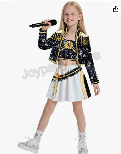 Anime Movie Kids Kpop Demon Hunter Cosplay Rumi Zoey Mira Cosplay Suit Clothes KPop Rumi Zoey Cosplay Costume 3D Print Costume