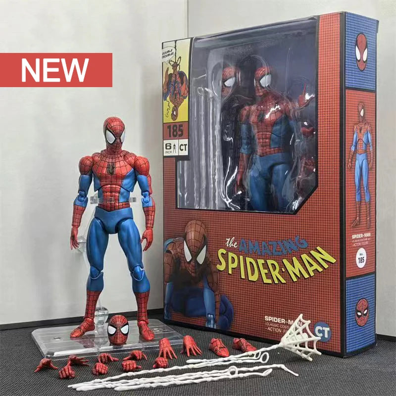 New Ct Toys Spider-Man Mafex 075 Figure The Anazing Spiderman Comic Ver Mafex 185 Action Figure Figurine Model Toys Kids Gift