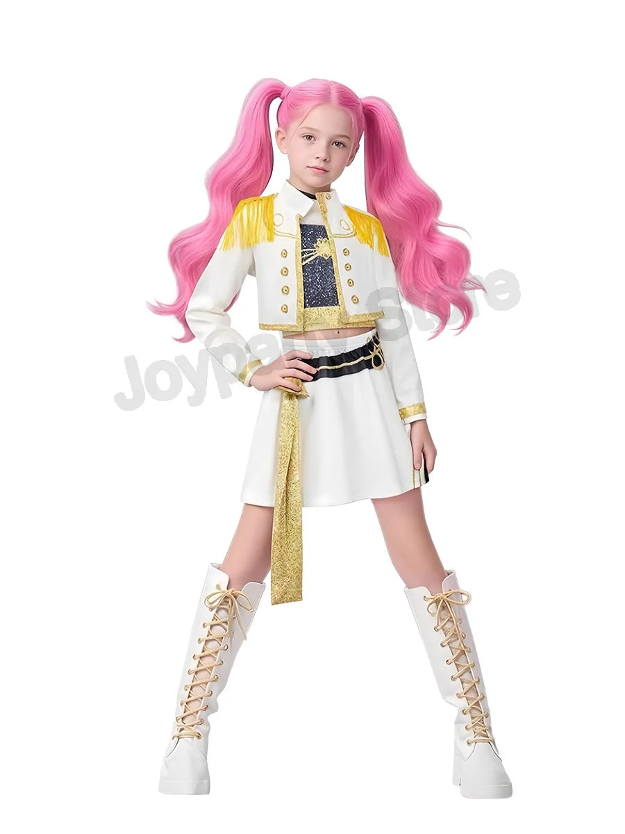 Anime Movie Kids Kpop Demon Hunter Cosplay Rumi Zoey Mira Cosplay Suit Clothes KPop Rumi Zoey Cosplay Costume 3D Print Costume