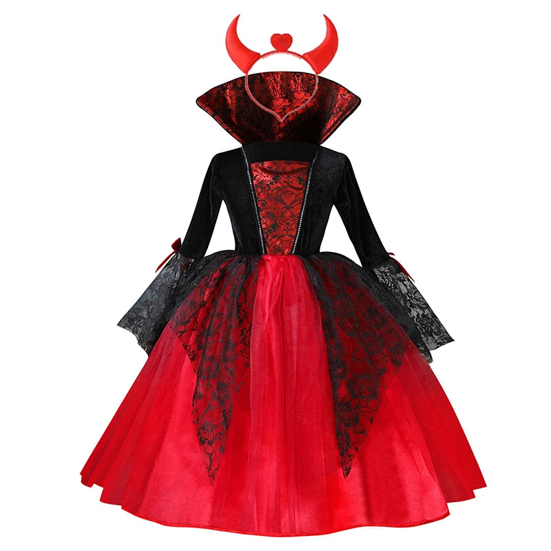Kids Girls Princess Dress Cartoon Stitch Disney Movie Role Play Costume Stage Performance Halloween Carnival Children Dress Up