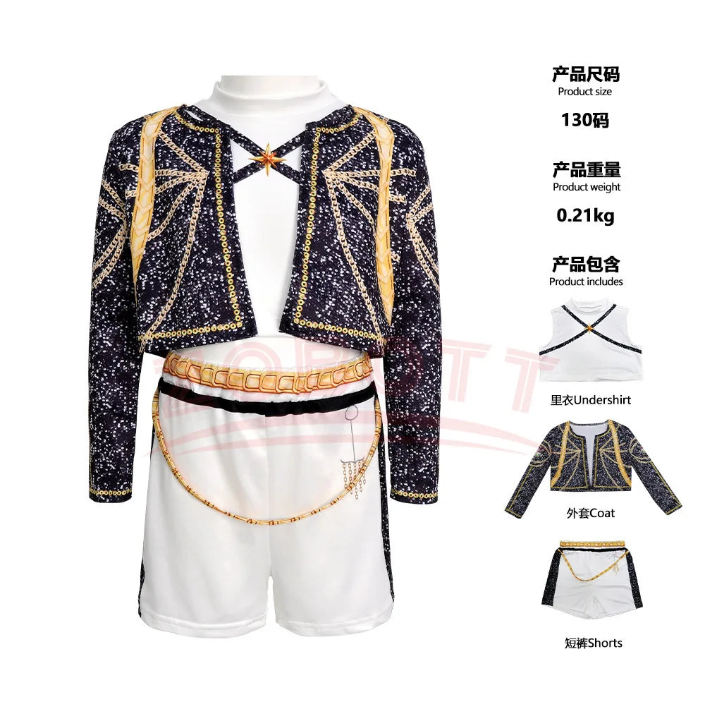Anime Movie Kids Kpop Demon Hunter Cosplay Rumi Zoey Mira Cosplay Suit Clothes KPop Rumi Zoey Cosplay Costume 3D Print Costume