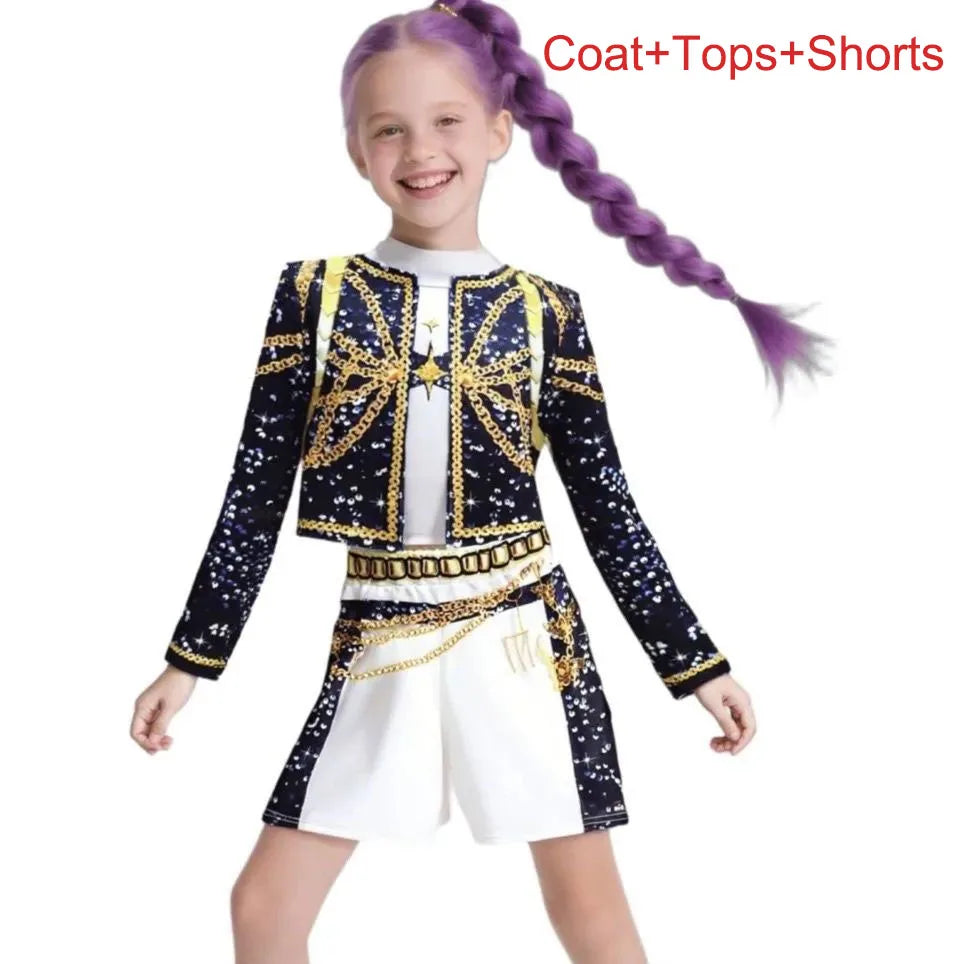 Anime Movie Kids Kpop Demon Hunter Cosplay Rumi Zoey Mira Cosplay Suit Clothes KPop Rumi Zoey Cosplay Costume 3D Print Costume