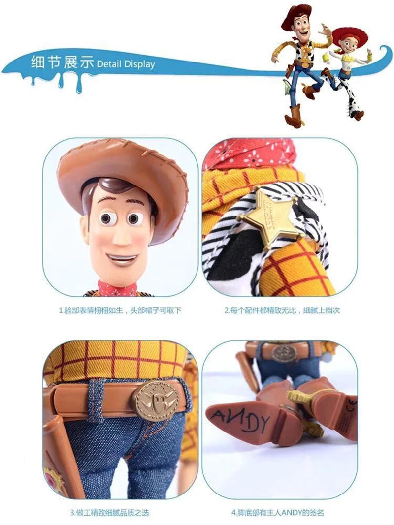 40cm Anime Toy Story 2 Woody Jessie Action Figure Toys Talking Woody Sing Soft Decoration Birthday Children Gifts Drop Shipping