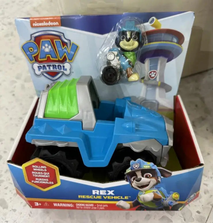 10kinds Genuine Paw Patrol Everest Ryder Rex Skye Chase Rocky Zuma Vehicle with Collectible Figure Birthday Gift Children Toy