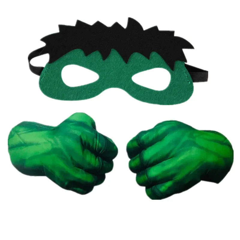 Kids Cartoon Pattern Printed Gloves Superhero Character Foam Gloves Halloween Cosplay Plush Cotton Fist Game Props