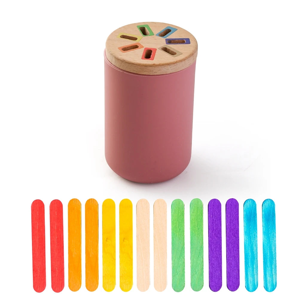Montessori Baby Toys Silicone Educational Toys Cognitive Toys Color Matching Bucket Toddler Toys Sensor Game Baby Games 2 Years