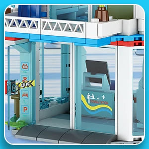 3 in1 City Hospital Building Blocks Toy STEM Sets Rescue Center Ambulance Doctor Nurse DIY Assembly Bricks Toy for Kids Boy Gift