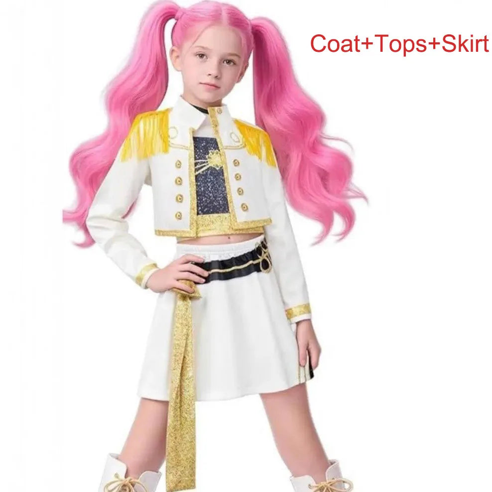 Anime Movie Kids Kpop Demon Hunter Cosplay Rumi Zoey Mira Cosplay Suit Clothes KPop Rumi Zoey Cosplay Costume 3D Print Costume
