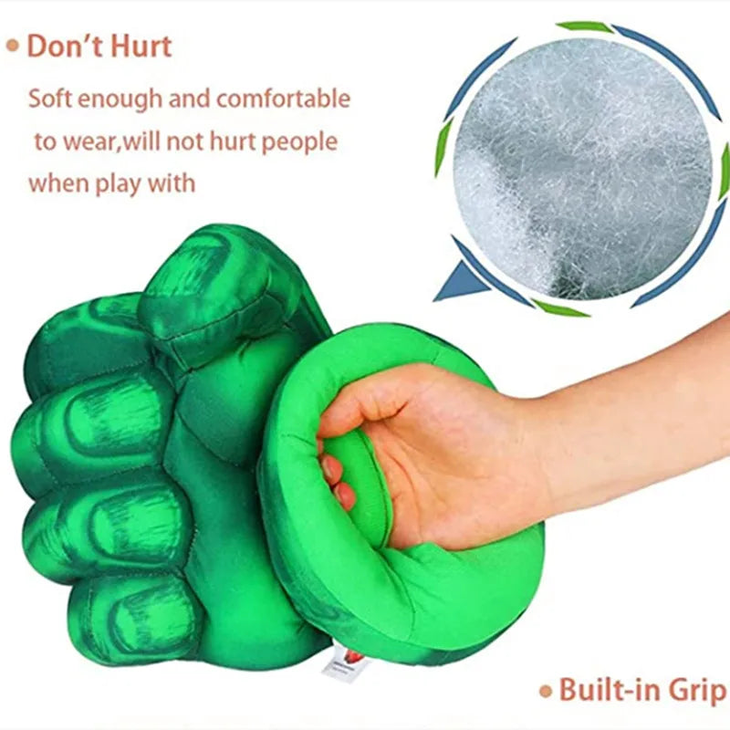 Kids Cartoon Pattern Printed Gloves Superhero Character Foam Gloves Halloween Cosplay Plush Cotton Fist Game Props