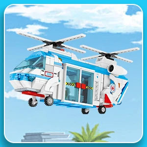 3 in1 City Hospital Building Blocks Toy STEM Sets Rescue Center Ambulance Doctor Nurse DIY Assembly Bricks Toy for Kids Boy Gift